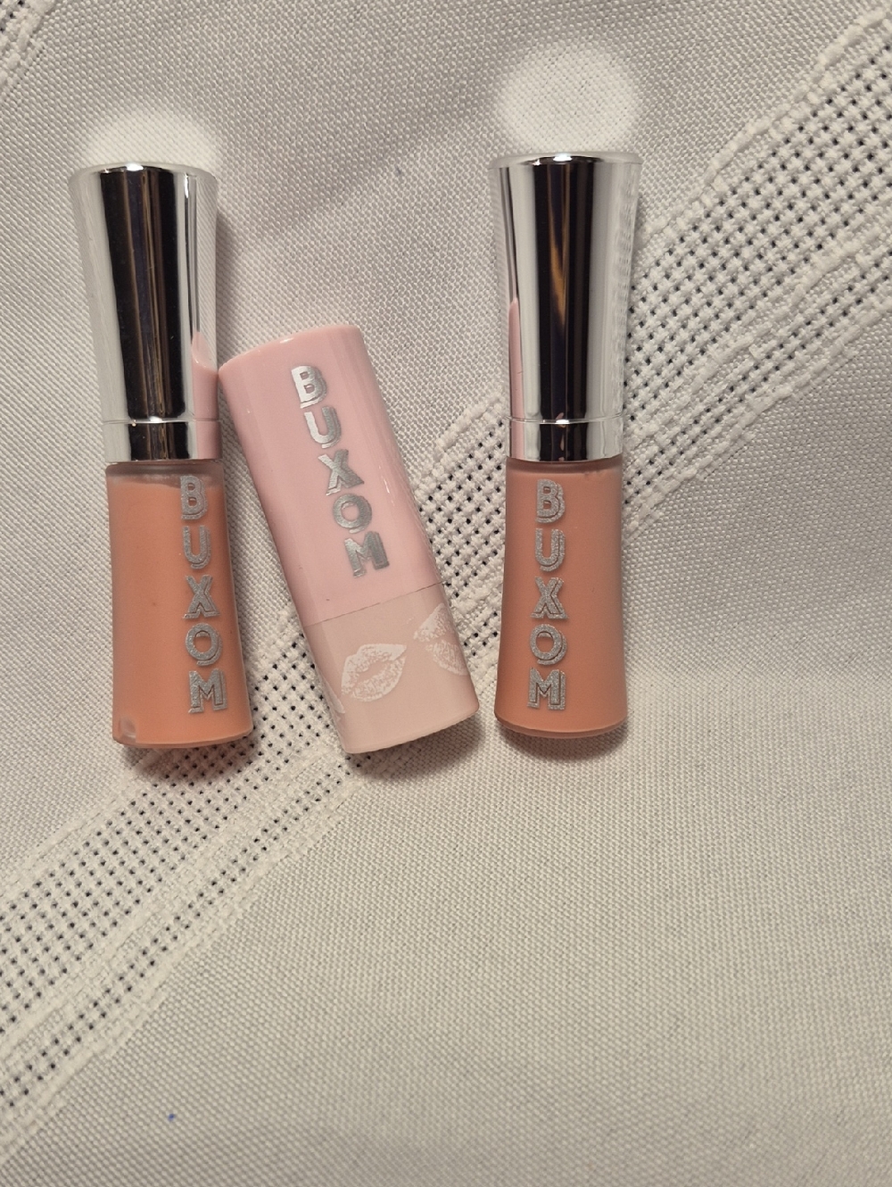 New Buxom Nude Pink Lip Gloss & Mini Lipstick Trio